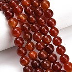 Natural Carnelian Beads Strands, Dyed & Heated, Smooth Round, Grade B, 10mm, Hole: 1.2mm, about 38pcs/strand, 14.96''(38cm)(GG-CBA1CAF-A01-10mm)