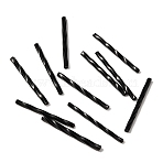 Opaque Colours Glass Twist Bugle Beads, Round Hole, Black, 25~26x2mm, Hole: 0.8mm, about 1050pcs/bag(GLAA-WH0031-49G)