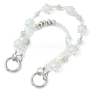 2-Layer Acrylic & Plastic Beaded Bag Straps, with Alloy Spring Gate Rings, for Bag, Phone Decoration, Clear AB, 24.7cm(HJEW-JM01082)