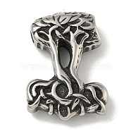 316 Surgical Stainless Steel Pendants, Tree Charm, Antique Silver, 37x26x9.5mm, Hole: 4.5mm(STAS-Z073-116AS)