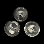 Round Handmade Blown Glass Globe Ball Bottles, for Glass Vial Pendants Making, Clear, 12mm, Hole: 3~4mm(X-BLOW-R002-12mm)