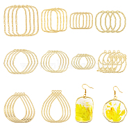 40Pcs 10 Styles Alloy Open Back Bezel Pendants, Geometric Charms For DIY UV Resin, Epoxy Resin, Pressed Flower Jewelry, Light Gold, 20.5~50x17~44x1.5~3mm, hole: 1.2~3mm, 4pcs/style(FIND-CA0008-30)