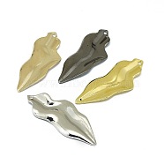 Alloy Pendants, Long-Lasting Plated, Waved, Mixed Color, 48.5x18.5x3mm, Hole: 1.6mm(PALLOY-F249-05)