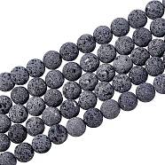 Unwaxed Natural Lava Rock Bead Strands, Round, 8mm, Hole: 1.2mm, about 48pcs/strand, 15.5 inch(G-F309-8mm)