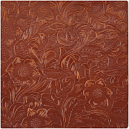 Leather Fabric, for Shoes Bag Sewing Patchwork DIY Craft Appliques, Sienna, 15x15x0.16~0.18cm(AJEW-WH0314-506A-04)