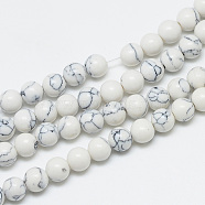 Synthetic Howlite Beads Strands, Round, 8mm, Hole: 1.5mm, about 50pcs/strand, 14.96 inch(X-G-T053-8mm-01-1)