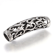 304 Stainless Steel Tube Beads, Antique Silver, 43.5x11mm, Hole: 8mm(STAS-F169-46AS)