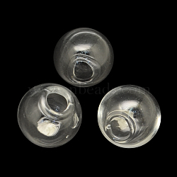 Round Handmade Blown Glass Globe Ball Bottles, for Glass Vial Pendants Making, Clear, 12mm, Hole: 3~4mm(X-BLOW-R002-12mm)