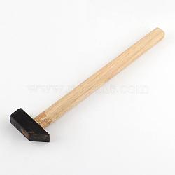 Iron Hammers, Mallets, with Wood Handle, Gunmetal, 23x4.9x1.6cm(TOOL-R091-03)