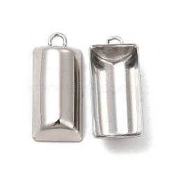 304 Stainless Steel Pendants, Half Column Charm, Stainless Steel Color, 19x17.5x4.5mm, Hole: 1.6mm(STAS-I671-10P)