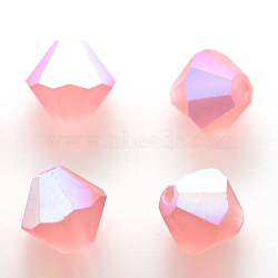 Preciosa&reg Crystal Beads, Czech Crystal, Bicone(451 69 302 Rondelle), 70030 20019 Rose Peach AB Matt, 5mm(X-PRC-BA5-70030-20019)