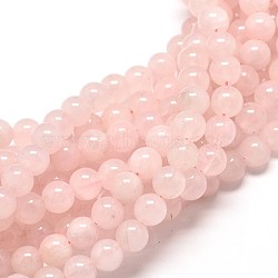 Natural Rose Quartz Round Bead Strands, 4mm, Hole: 0.9mm, about 90pcs/strand, 15 inch(G-P072-05-4mm)
