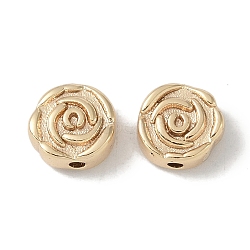 Rack Plating Brass Pendants, Rose Round, Real 18K Gold Plated, 8.5x8x4mm, Hole: 1.5mm(KK-S367-04)