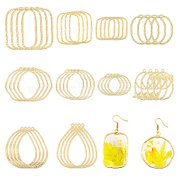 40Pcs 10 Styles Alloy Open Back Bezel Pendants, Geometric Charms For DIY UV Resin, Epoxy Resin, Pressed Flower Jewelry, Light Gold, 20.5~50x17~44x1.5~3mm, hole: 1.2~3mm, 4pcs/style(FIND-CA0008-30)