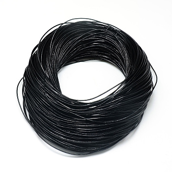 Round Cowhide Leather Cord, Leather Rope String for Bracelets Necklaces, Black, 3mm, about 100yard/bundle