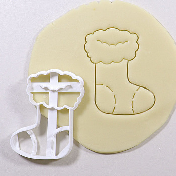 PP Plastic Cookie Cutters, Christmas Theme, Christmas Socking, 89x75mm