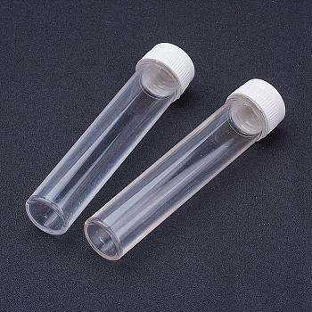 Plastic Bead Containers, Bottle, Column, Clear, 134x29mm