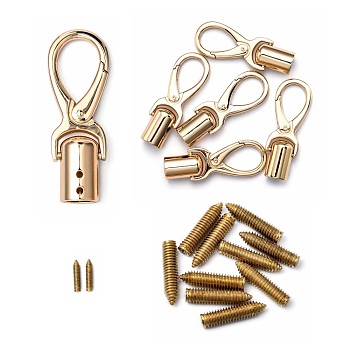Alloy Swivel Clasps, Swivel Snap Hook, with Iron Scew Nail, Light Gold, 65x23x14mm, Hole: 11.5mm