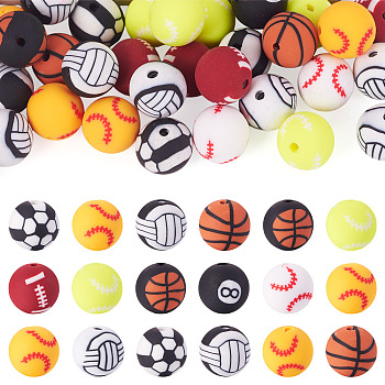 Handmade 8 Ball Polymer Clay Beads, Ball Games, Mixed Color, 9.5~10mm, Hole: 1.5~2mm, 30pcs/set