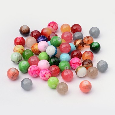 Mixed Style & Mixed Color Round Spray Painted Glass Beads(DGLA-X0003-10mm)-5