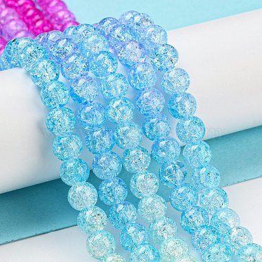 Spray Painted Crackle Glass Beads Strands(DGLA-C002-6mm-05)-2