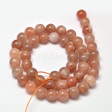 Sunstone naturel brins de perles rondes(G-F266-11-8mm)-2