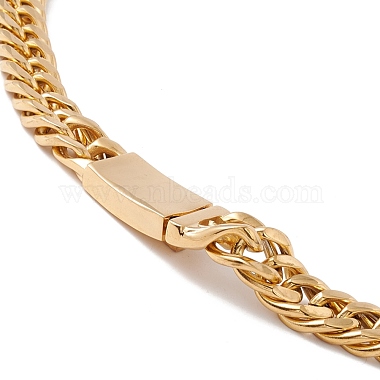 Ion Plating(IP) 304 Stainless Steel Curb Chains Necklace for Women(NJEW-E155-03G)-4