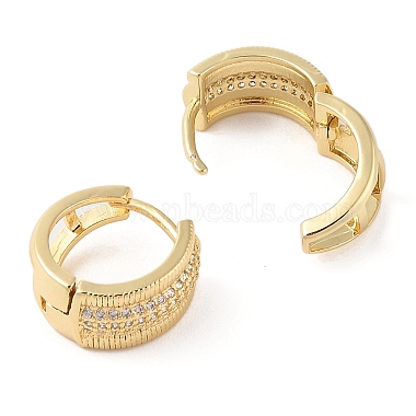 Rack Plating Brass Micro Pave Clear Cubic Zirconia Hoop Earrings for Women(EJEW-G394-04B-G)-2