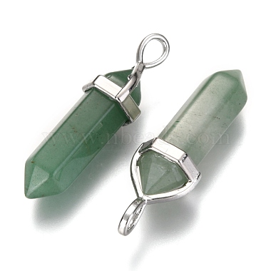 Natural Green Aventurine Double Terminated Pointed Pendants(G-F295-04A)-2