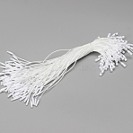 Polyester Snap Lock Hang Tag String, Loop Fastener Hook Ties, White, 20x0.28cm(DJ-PW-WG51117-01)