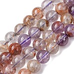 Natural Rutilated Quartz Beads Strands, Round, 8mm, Hole: 1mm, about 45~48pcs/strand, 15.7 inch(G-R446-8mm-01)