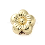 Rack Plating Alloy Beads, Flower, Golden, 6x6.5x5mm, Hole: 1.2mm(FIND-C062-06B-G)