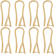 20Pcs Rack Plating Brass Earring Hooks, Ear Wire with Ice Pick Pinch Bails, Lead Free & Cadmium Free, Real 24K Gold Plated, 21x2.5mm, 24 Gauge, Pin: 0.5mm and 1mm(KK-SC0004-61-RS)