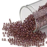 TOHO Round Seed Beads, Japanese Seed Beads, (186) Inside Color Luster Crystal/Terra Cotta Lined, 11/0, 2.2mm, Hole: 0.8mm, about 5555pcs/50g(SEED-XTR11-0186)