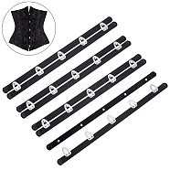 201 Stainless Steel Corset Busk, 5-Hook & Eye Closure for Corset, Bustier, Waist Trainer, Electrophoresis Black, 270x25.5x6.5mm(FIND-WH0147-17B-01)