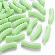 Opaque Acrylic Beads, Curved Tube, Spring Green, 32x9.5x8mm, Hole: 1.8mm(X-MACR-S372-002B-S028)