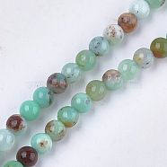 Natural Chrysoprase Beads Strands, Round, 4mm, Hole: 0.8mm, about 46~49pcs/strand, 7.6 inch(X-G-S333-4mm-037)