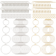 DIY Earring Finding Kits, Including 304 Stainless Steel Earring Hooks & Open Jump Rings & Pendants, Golden & Stainless Steel Color(DIY-DR0001-34)