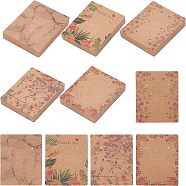 5 Patterns Cardboard Necklace Earring Set Display Cards, Rectangle, Flower Pattern, 6.4x5.1x0.02cm, 5 patterns, 30pcs/pattern, 150pcs/set(CDIS-FG0001-36)