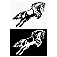 4Pcs 2 Colors Waterproof Horse Plastic Reflective Stickers, Saftety Warning Sign Decals for Motorcycle, Car Windshield, Vehicle Decor, Mixed Color, 165x210x0.1mm, Sticker: 152x192x0.1mm, 2pcs/color(DIY-GF0006-32)