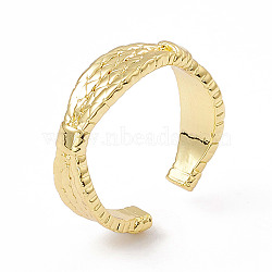 Brass Twist Rope Open Cuff Ring for Women, Golden, Inner Diameter: 17.6mm(RJEW-P079-02G)