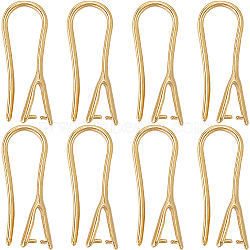 20Pcs Rack Plating Brass Earring Hooks, Ear Wire with Ice Pick Pinch Bails, Lead Free & Cadmium Free, Real 24K Gold Plated, 21x2.5mm, 24 Gauge, Pin: 0.5mm and 1mm(KK-SC0004-61-RS)