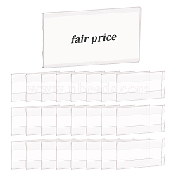 Acrylic Table Card Display Frame, Price Tags, Rectangle, White, 8x4.5x0.35cm(ODIS-WH0017-084A)