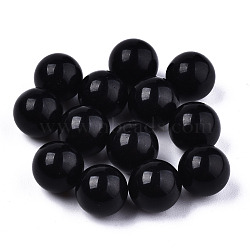 Natural Black Stone Beads, Gemstone Sphere, No Hole/Undrilled, Round, 8mm(G-R483-02-8mm)