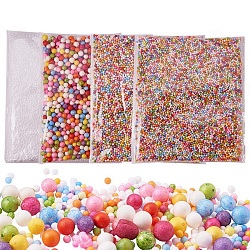 PandaHall Elite Foam Beads Balls DIY Crafts, Round, No Hole, Mixed Color, 2.5~9mm(DIY-PH0012-01)
