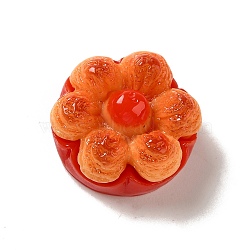 Opaque Resin Imitation Food Decoden Cabochons, Bread, Orange, 20x12mm(CRES-A058-02E)