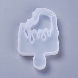 Shaker Mold, DIY Quicksand Jewelry Silicone Molds, Resin Casting Molds, For UV Resin, Epoxy Resin Jewelry Making, Ice Cream, White, 66x43x8mm(DIY-F031-12)