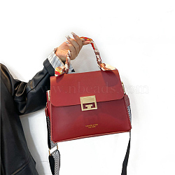 DIY Shoulder Tote Bags Kits, Including PU Leather Bag Materials, Red, 270x220x120mm(PW-WG4B0EE-03)