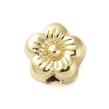 Rack Plating Alloy Beads, Flower, Golden, 6x6.5x5mm, Hole: 1.2mm