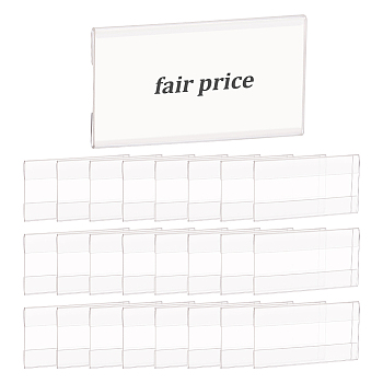 Acrylic Table Card Display Frame, Price Tags, Rectangle, White, 8x4.5x0.35cm